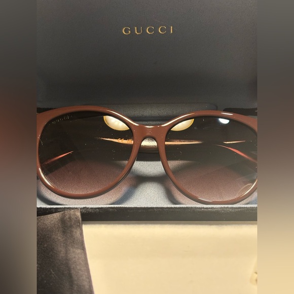 Gucci Dark Brown Sunglasses Full Inclusion NEW
